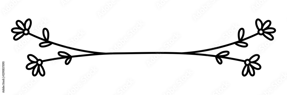 PNG Elegant floral divider illustration on transparent background PNG Elegant floral divider illustration on transparent background