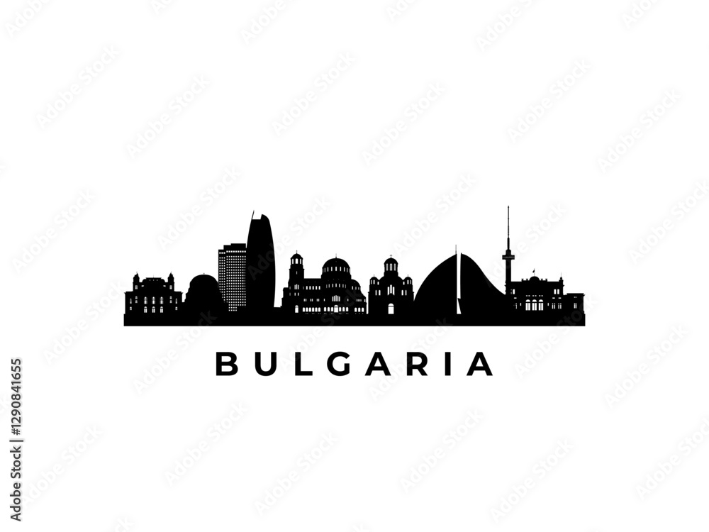 Fototapeta premium Vector Bulgaria skyline. Travel Bulgaria famous landmarks. Business and tourism concept for presentation, banner, web site.