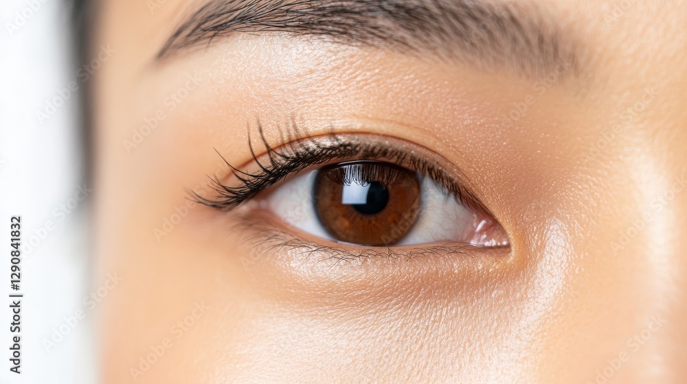 Obraz premium A Close Up Of A Brown Eye With Long Lashes