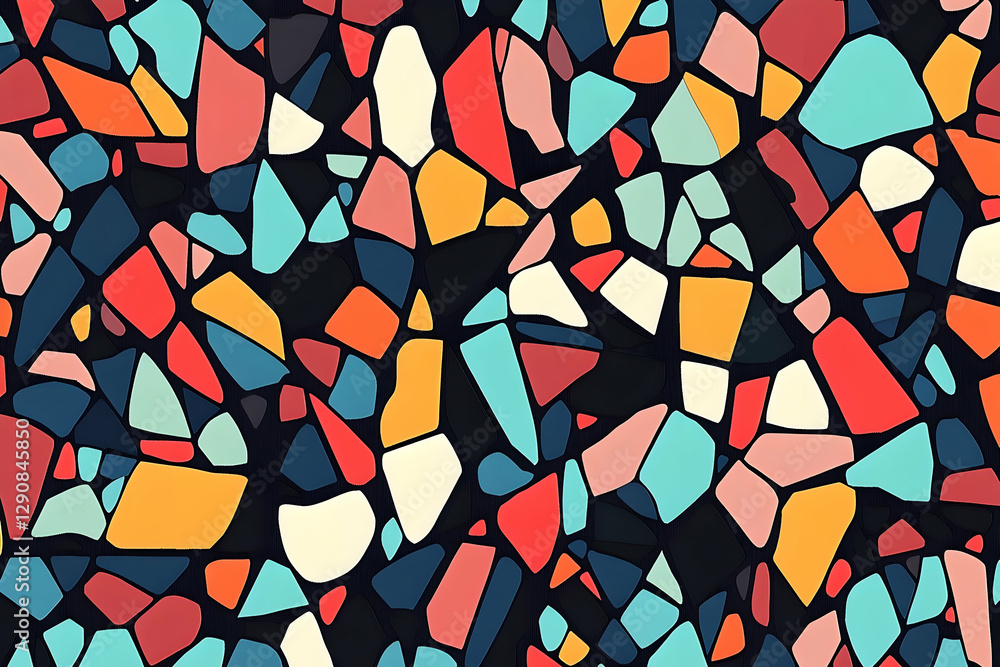 Abstract Voronoi Seamless Pattern with Fragmented Geometric Shapes Abstract Voronoi Seamless Pattern with Fragmented Geometric Shapes