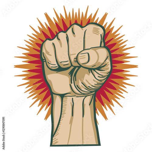 Hand-drawn style illustration of a clenched fist, representing empowerment and defiance.