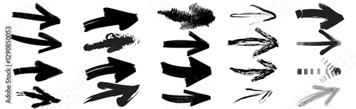 grunge arrow. Black grunge arrow vector. grunge arrow paint. vector set