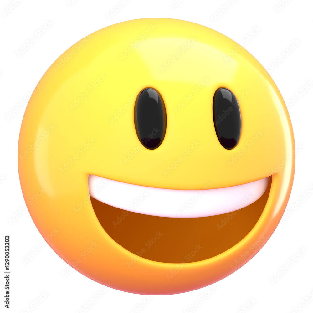 PNG 3D smiling emoticon sticker, transparent background PNG 3D smiling emoticon sticker, transparent background