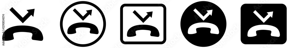 Missed calls icon. Web missed calls. Missed call sign reject decline phone icon alert. Missed call sign phone reject symbol notification. missed call sign decline phone alert icon. Vector illustration Missed calls icon. Web missed calls. Missed call sign reject decline phone icon alert. Missed call sign phone reject symbol notification. missed call sign decline phone alert icon. Vector illustration