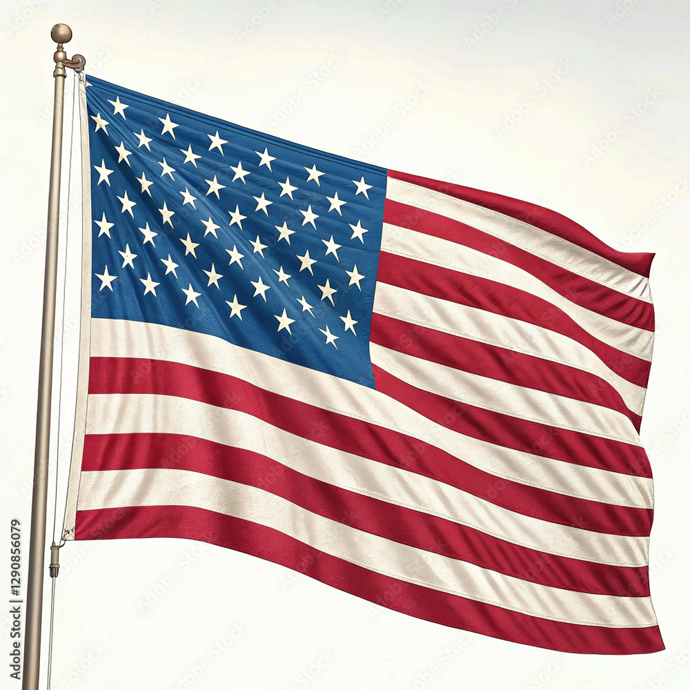 Fototapeta premium Illustration of the USA national flag