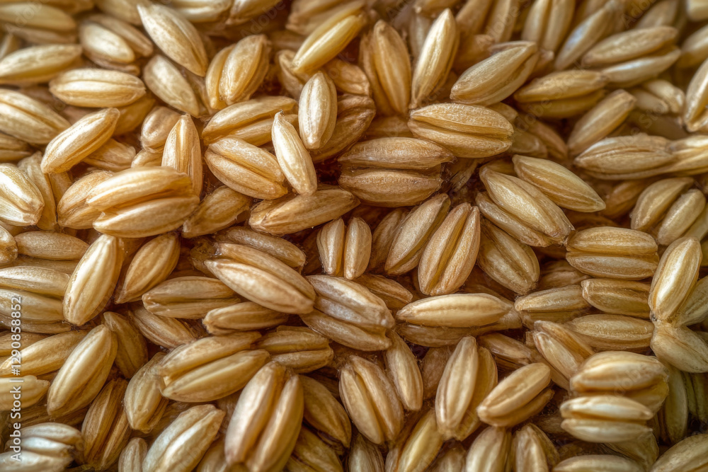 Dried grains are arranged closely together, revealing their smooth surfaces and light brown hues under warm light, evoking a sense of natural abundance. Generative AI Dried grains are arranged closely together, revealing their smooth surfaces and light brown hues under warm light, evoking a sense of natural abundance. Generative AI