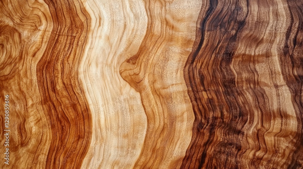 Naklejka premium Close up of polished hardwood surface with natural wood texture background for design use