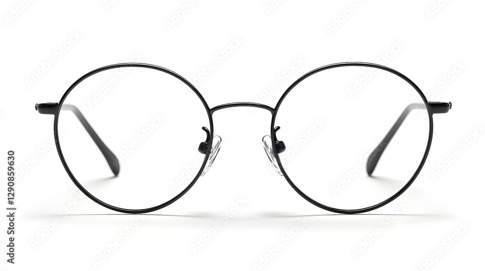 Fototapeta premium the glasses are black and have round frames