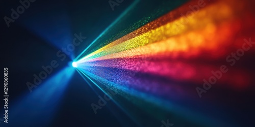 Spectacular rainbow light beam display with prism effect illumination