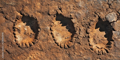 Ancient human footprints preserved in muddy terrain highlight fossilized history Gathering of Nations (Pow Wow) photo