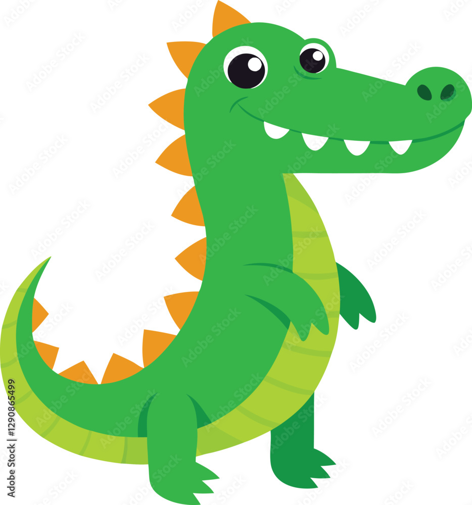 Fototapeta premium Cute funny cartoon alligator vector illustration animal artwork drawing
