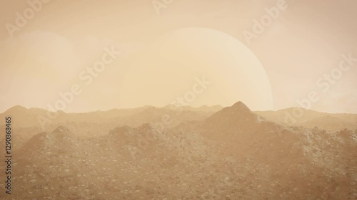 Mars surface and mountains