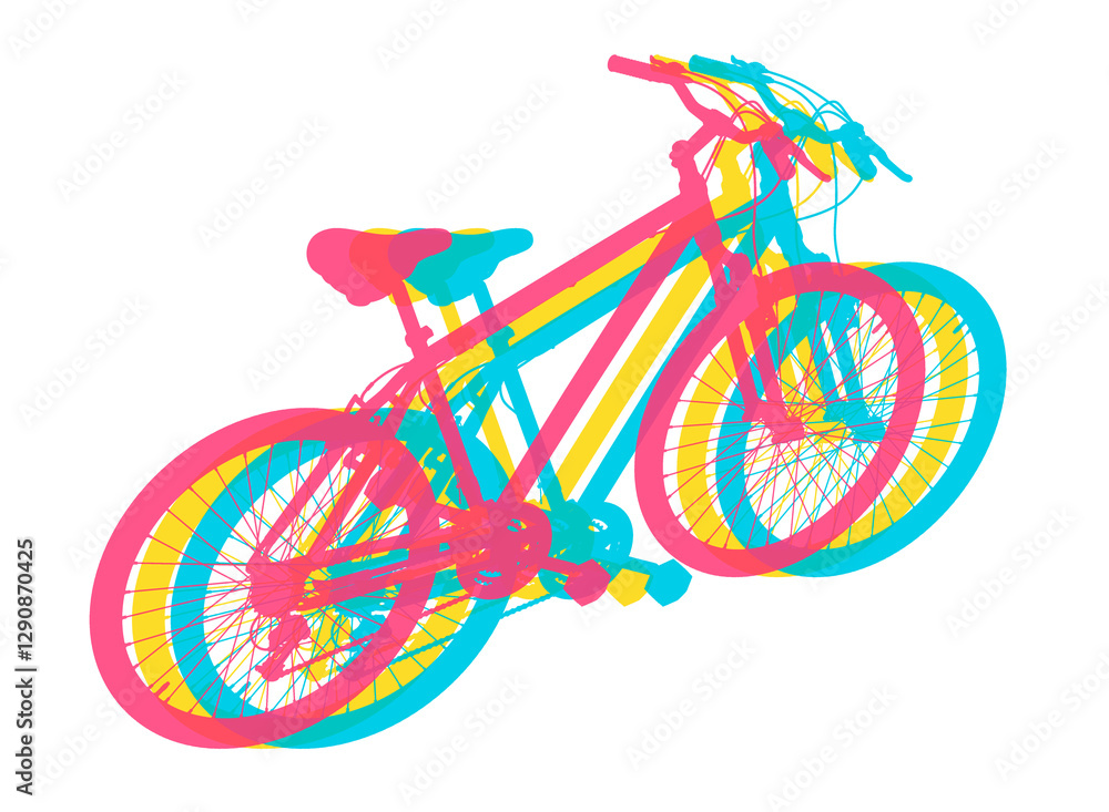 Fototapeta premium Black bicycle, top back view. Black leather saddle and handles. Png clipart isolated on transparent background