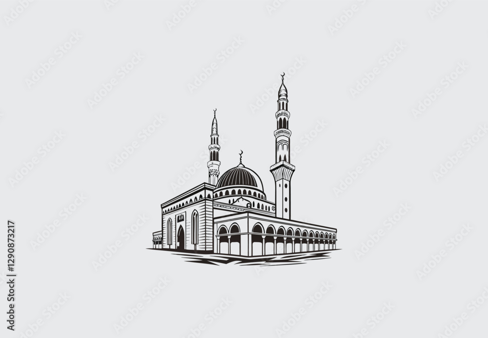 Obraz premium Minimalist Mosque Vector | High-Quality Design 