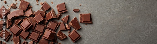 Chopped chocolate pieces on a textured surface.