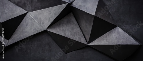 Wallpaper Mural Geometric dark concrete wall background with textured triangular patterns for modern design, industrial aesthetics, and architectural visuals. Torontodigital.ca