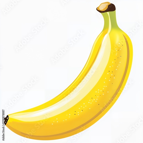 Single ripe yellow banana isolated on white background perfect for healthy eating and tropical fruit concepts
