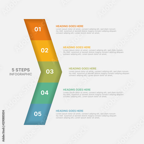 Modern Infographic Design Template with Five Options