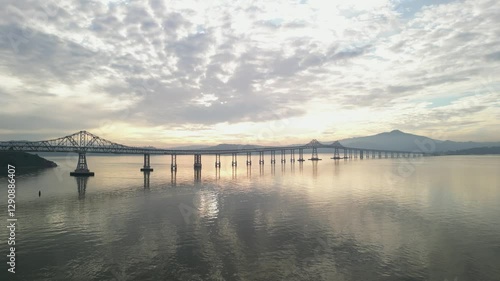 Wallpaper Mural Angled aerial full view pullsback from Richmond Bridge from Point Molate Beach Richmond California USA Torontodigital.ca