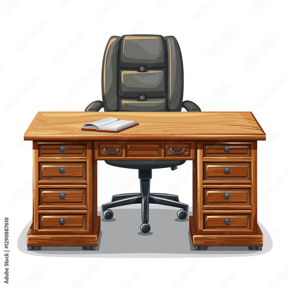 Office table isolated white background Office table isolated white background
