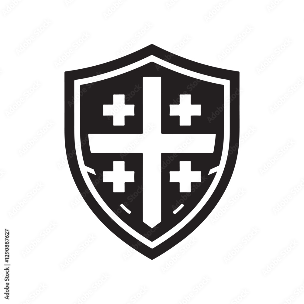 Fototapeta premium shield silhouette vector clip art logo design