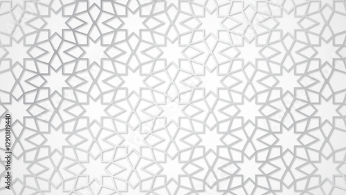 Seamless pattern in arabian style ornaments collection. Oriental seamless patterns set in shiny silver. Islamic ornament backgrounds, traditional muslim texture