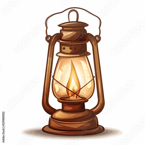 old oil lamp isolated