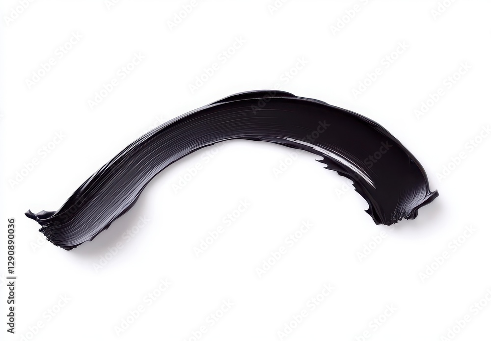 Black Paint Stroke on White Background for Artistic Creations Black Paint Stroke on White Background for Artistic Creations