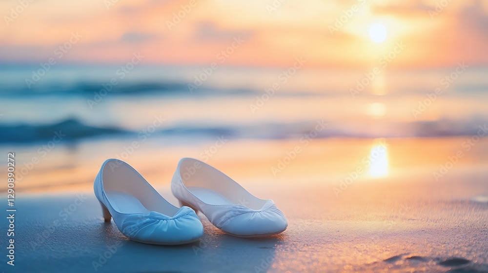 A Pair of White Ballet Flats Placed Neatly on a Transparent Background – Elegant and Simple Footwear A Pair of White Ballet Flats Placed Neatly on a Transparent Background – Elegant and Simple Footwear