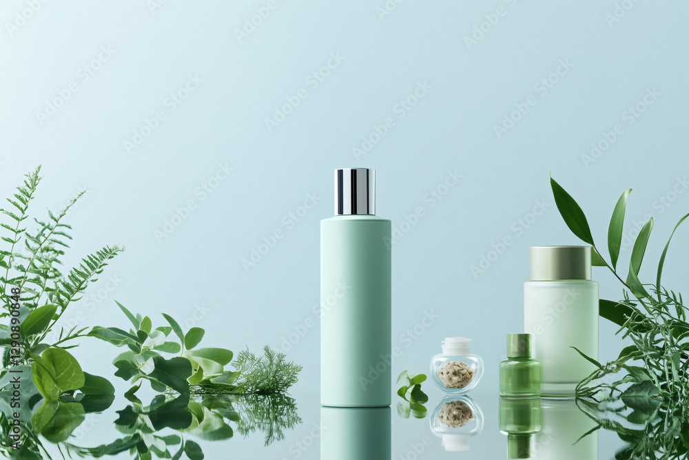 Botanical skincare product presentation Botanical skincare product presentation