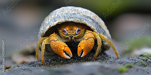 A solitary hermit sitting peacefully in a natural setting reflecting on life surrounded by lush greenery and tranquility