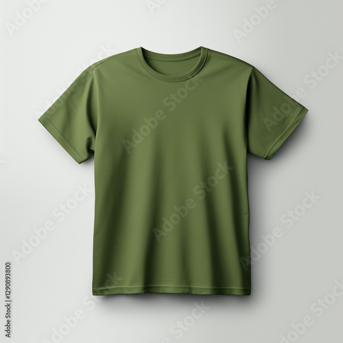 plain green shirt design mockup on grey background