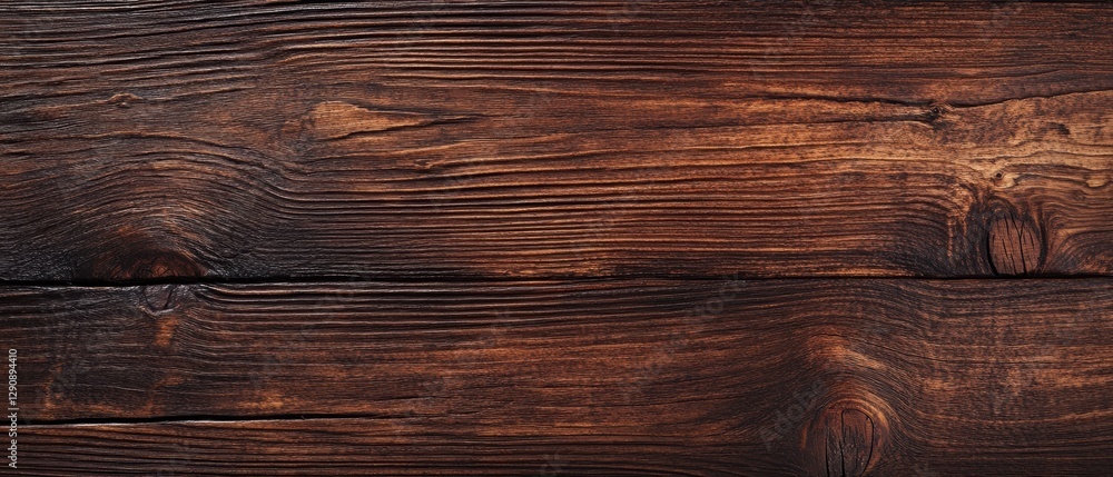 Naklejka premium Dark wooden texture background, weathered timber boards with natural grain, rustic wood pattern for design, photography, or product presentation.