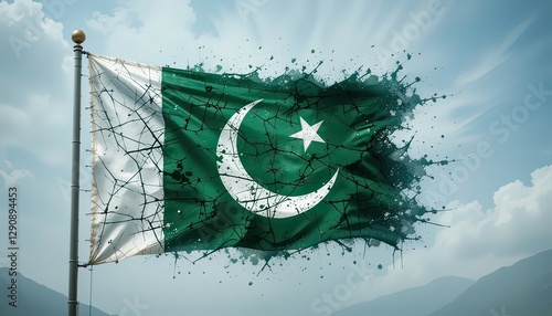 pakistan day celeration with fighter jets forming pakistan flag