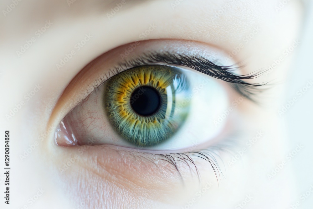 A detailed view of a person's green eye, ideal for beauty or medical uses A detailed view of a person's green eye, ideal for beauty or medical uses