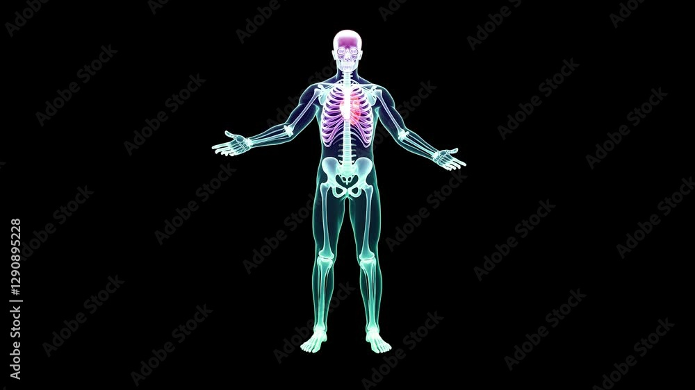Body Scan Concept Animation, Transparent Body Anatomy Body Scan Concept Animation, Transparent Body Anatomy
