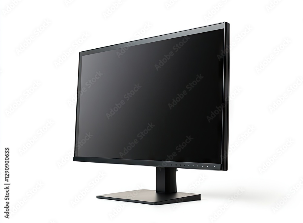 Modern Black Monitor on White Background Modern Black Monitor on White Background