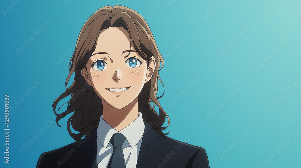 Graceful Young Woman with Shoulder-Length Brown Hair Ideal for Stylish Portrait Art and Creative Modern Displays Graceful Young Woman with Shoulder-Length Brown Hair Ideal for Stylish Portrait Art and Creative Modern Displays