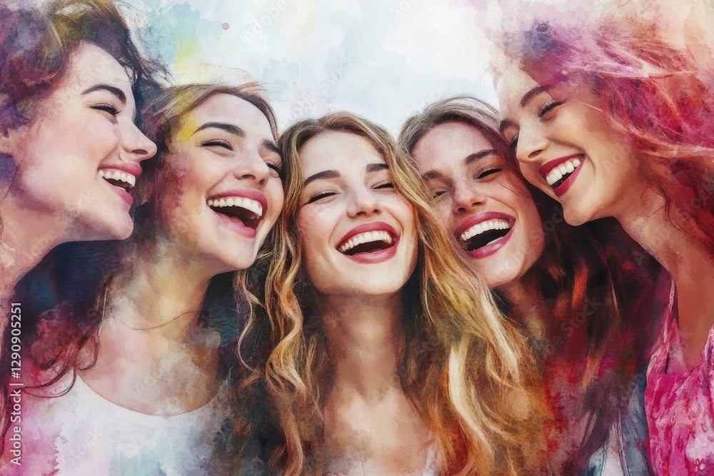 Fototapeta premium A group of happy women sharing a moment of joy and laughter