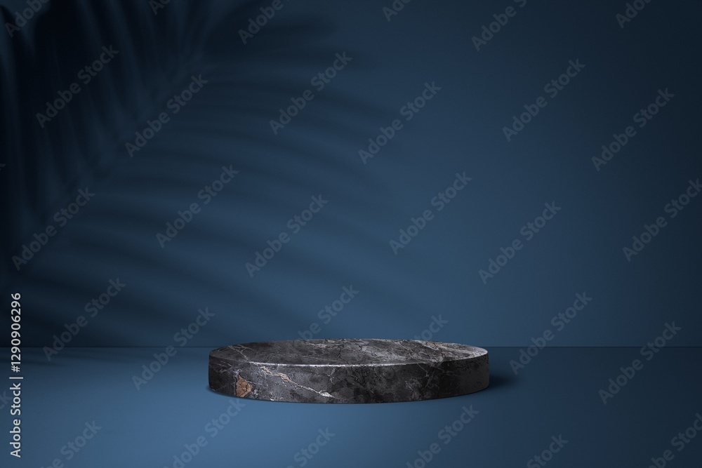 Naklejka premium Blue product backdrop, natural light and shadow design