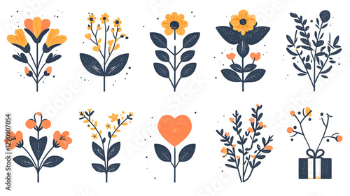 Flowers and leaves