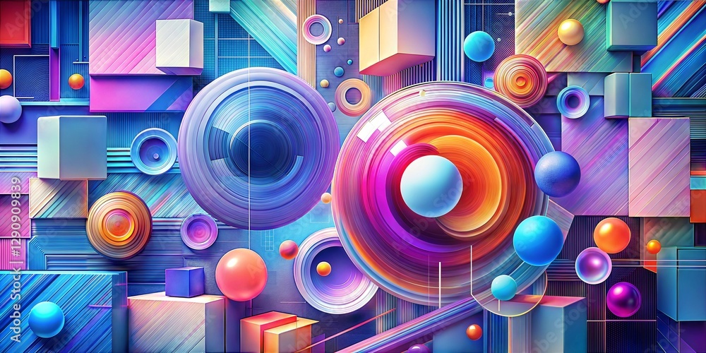 Dynamic Abstract Art with Circles, Spheres, and Cubes Dynamic Abstract Art with Circles, Spheres, and Cubes