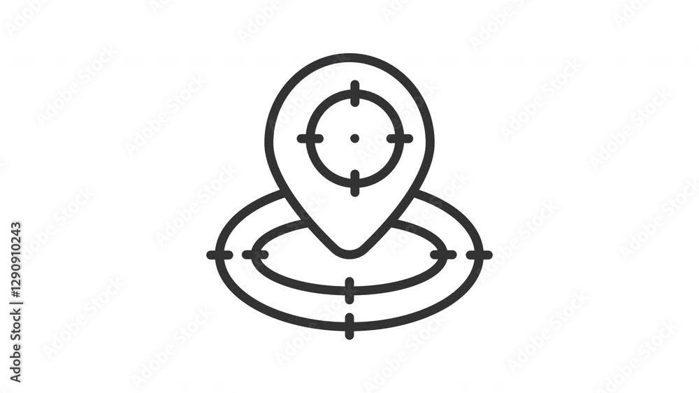 Animated target location with pin and gps sign. Suitable for finance, marketing, strategy, website, business, advertising, analysis, seo, promotion, campaign, advertisement, networking and company Animated target location with pin and gps sign. Suitable for finance, marketing, strategy, website, business, advertising, analysis, seo, promotion, campaign, advertisement, networking and company