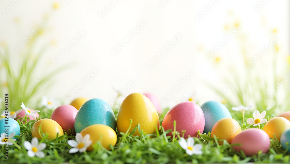 Vibrant Easter Eggs in Fresh Green Grass – Colorful Spring Celebration. Vibrant Easter Eggs in Fresh Green Grass – Colorful Spring Celebration.