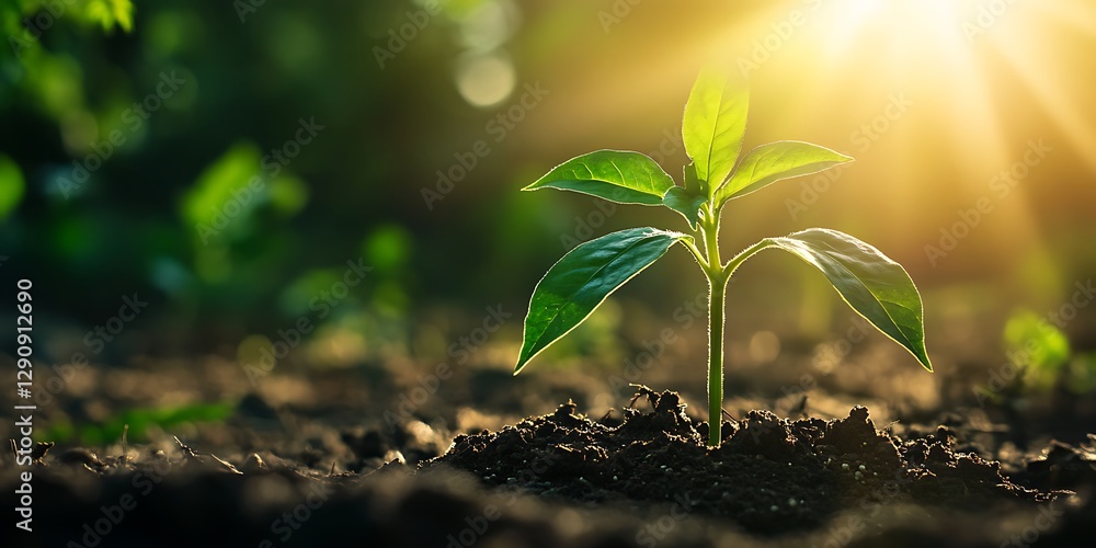 a plant growing out of dirt a plant growing out of dirt