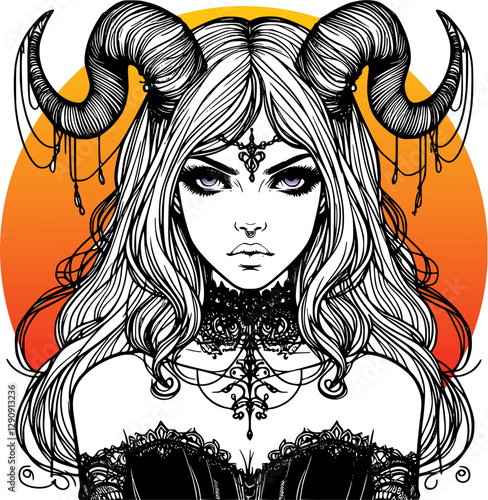 succubus vector art, gothic girl vector art.