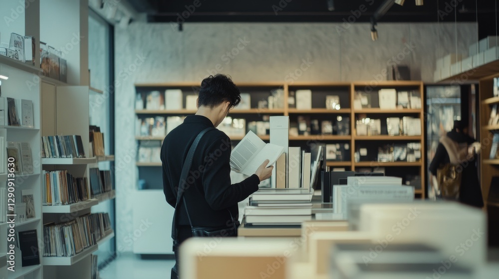 Thief alert at a bookstore, employee noticing unusual customer. Featuring quick response and book protection Thief alert at a bookstore, employee noticing unusual customer. Featuring quick response and book protection