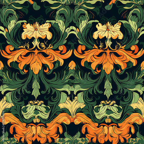 Alluring Vintage Pattern Perfect for Modern Artistic Graphics and Stylish Designs with Timeless Floral Beauty