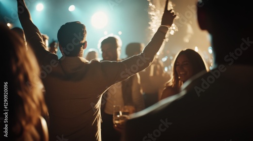 Lottery jackpot winner attending a private concert with VIP access. Featuring excitement and exclusivity