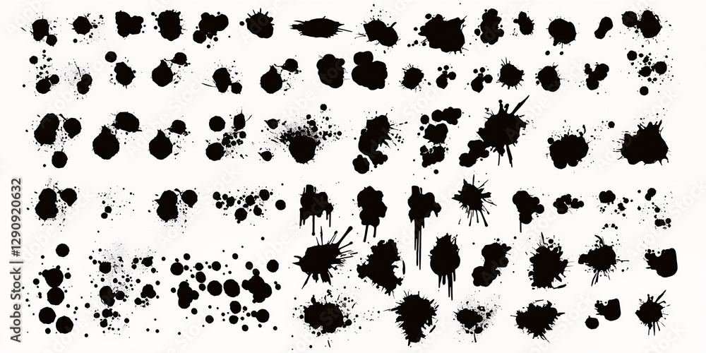Fototapeta premium Dynamic Black Ink Splatter Vector Elements Perfect for Stylish Posters and Modern Creative Graphic Inspirations